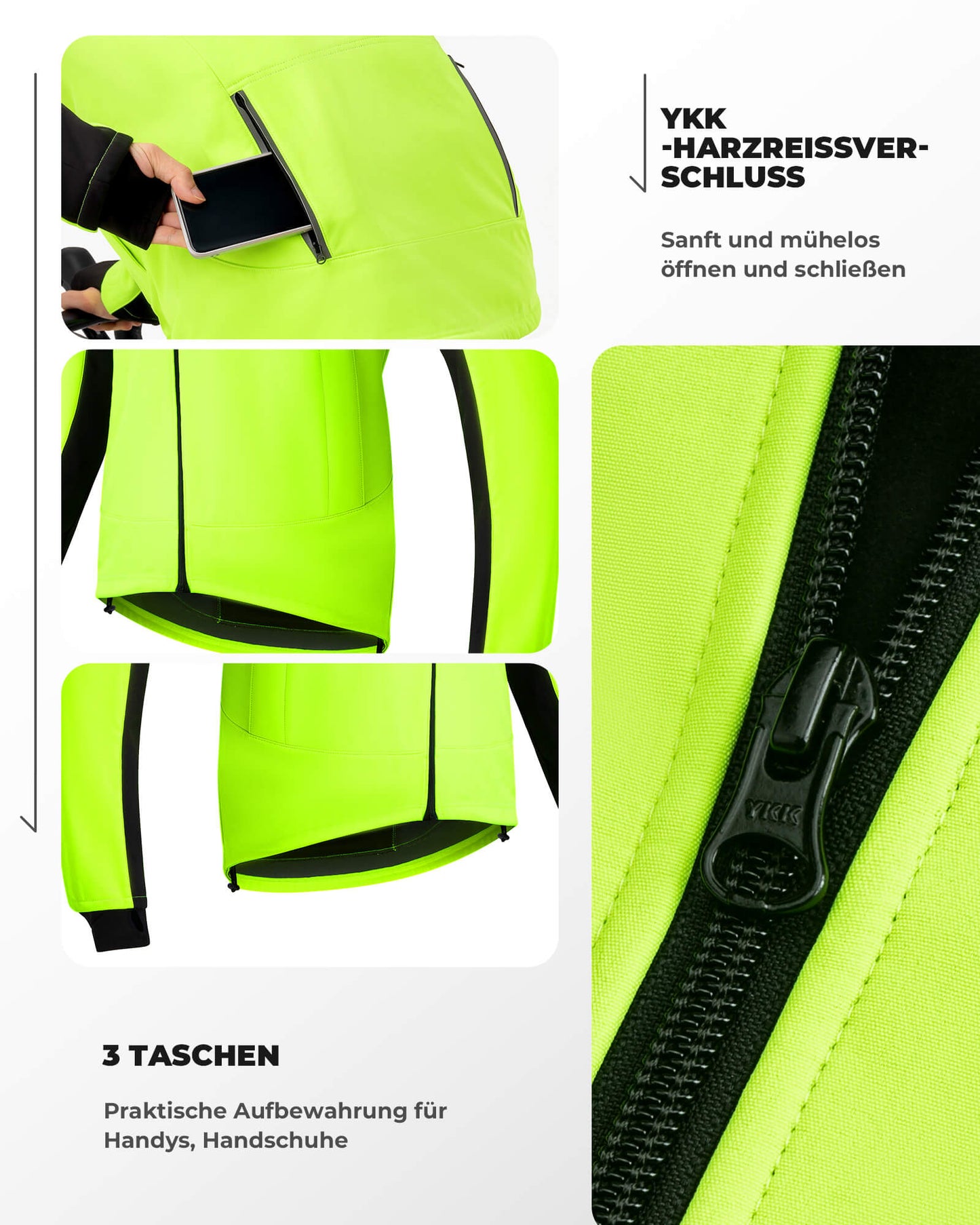 Veste et pantalon de cyclisme d'hiver vert vif ROCKBROS
