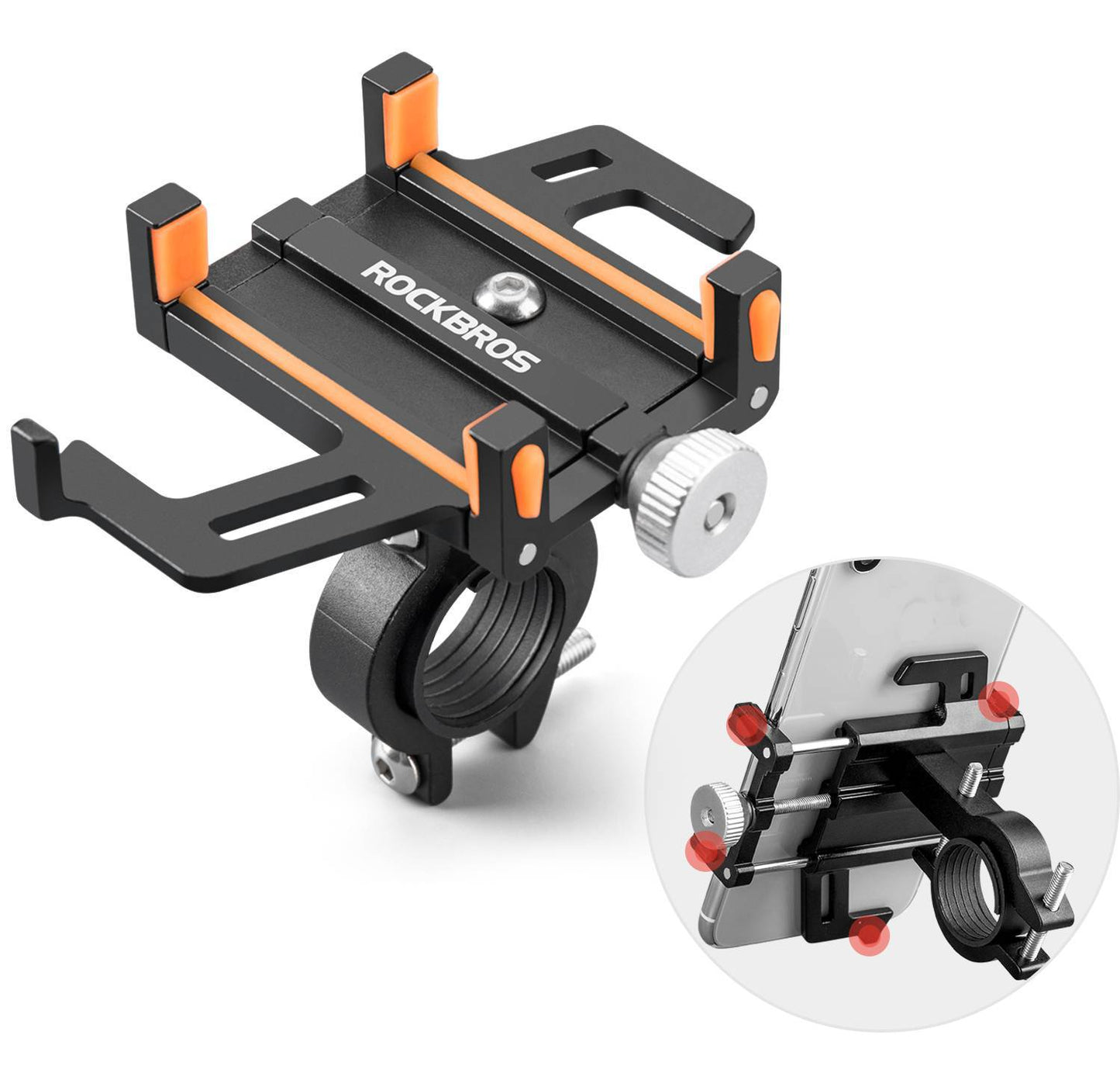 Support de téléphone pour vélo/moto avec clip rotatif à 360° ROCKBROS