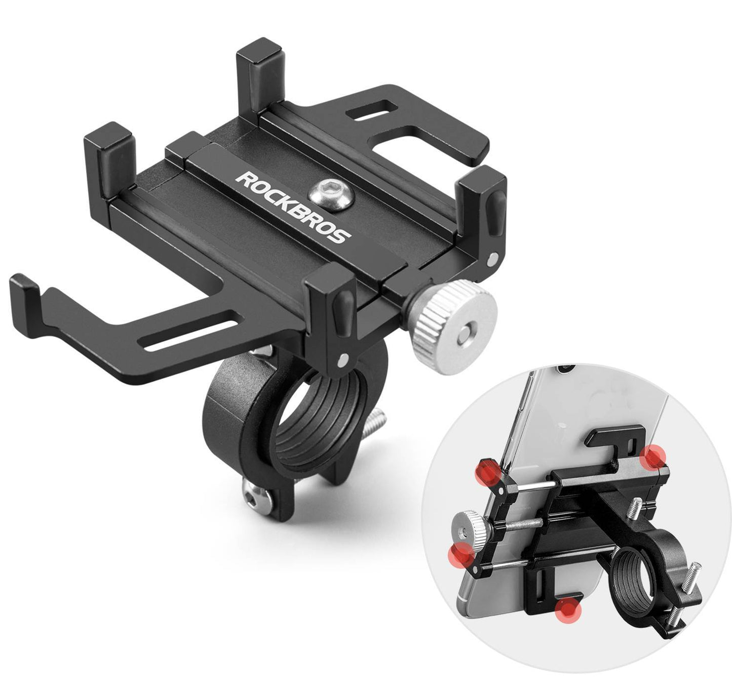 Support de téléphone pour vélo/moto avec clip rotatif à 360° ROCKBROS