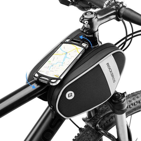 Sacoche de cadre de vélo avec support de téléphone rotatif à 360°, 1,5 L, BK ROCKBROS
