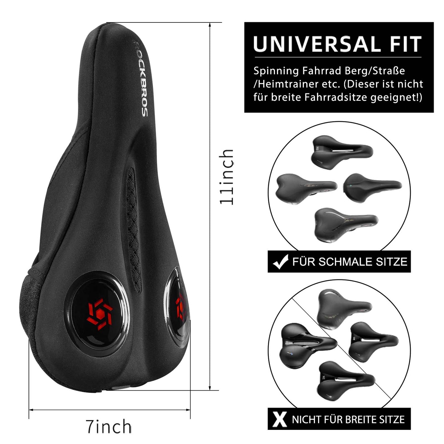 Housse de selle de vélo en gel noir ROCKBROS