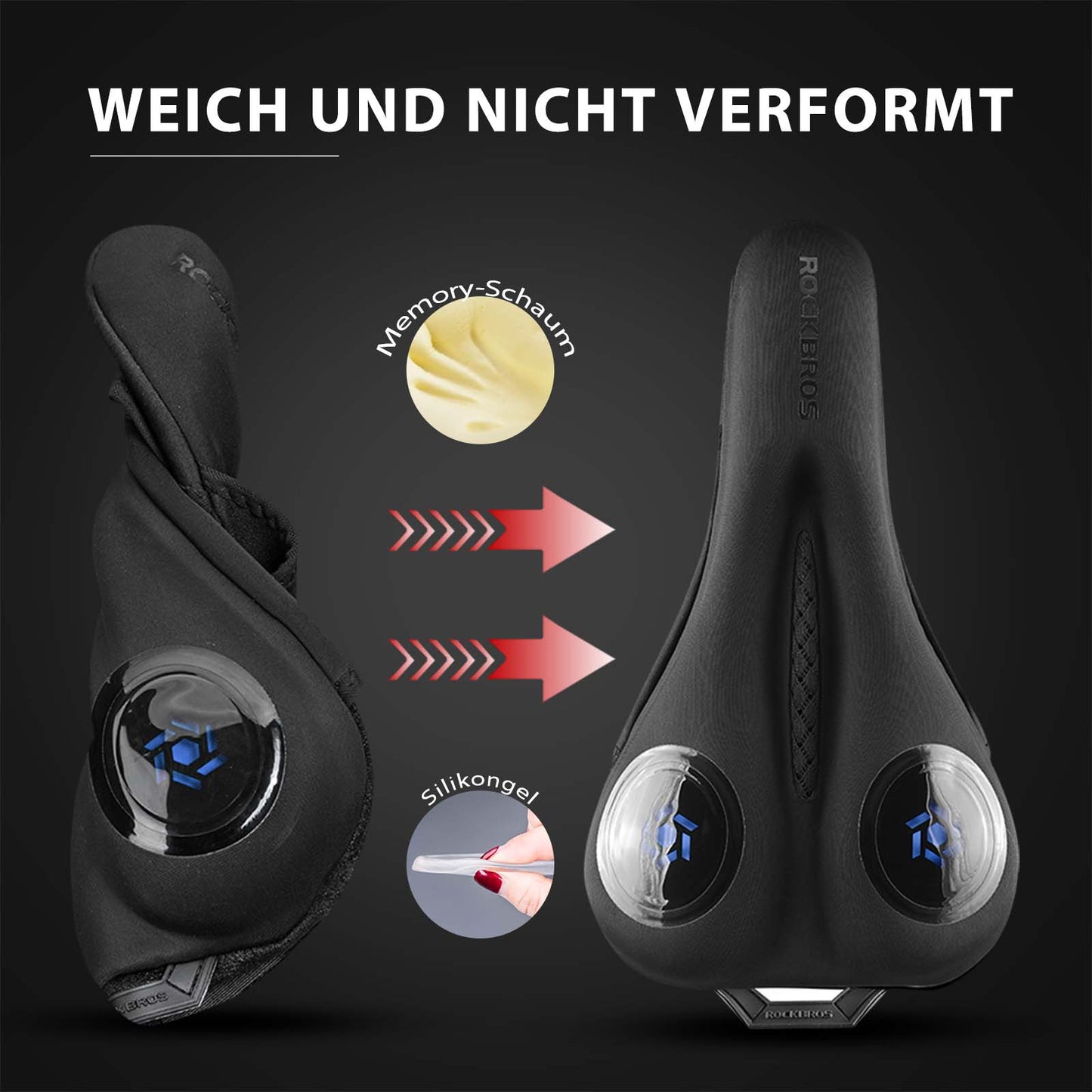 Housse de selle de vélo en gel noir ROCKBROS