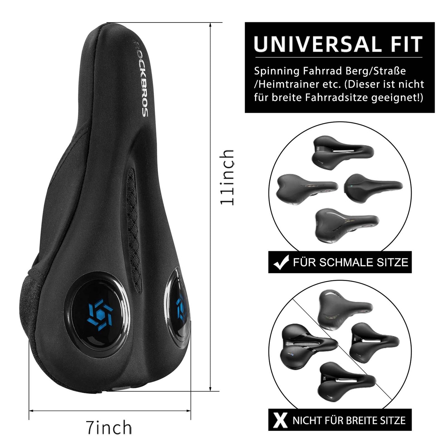 Housse de selle de vélo en gel noir ROCKBROS