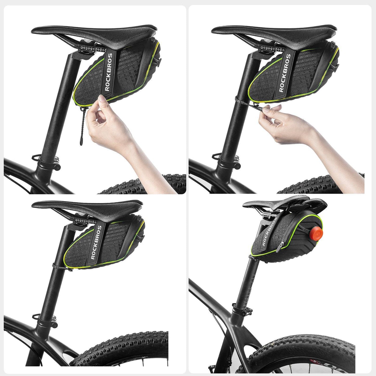 Sacoche de selle de vélo avec bande réfléchissante 1L ROCKBROS