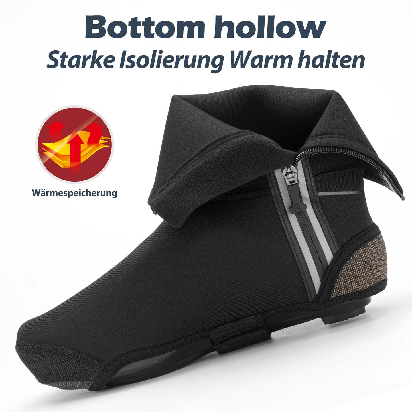 Surchaussures de cyclisme d'hiver, chaudes et imperméables, noires, ROCKBROS