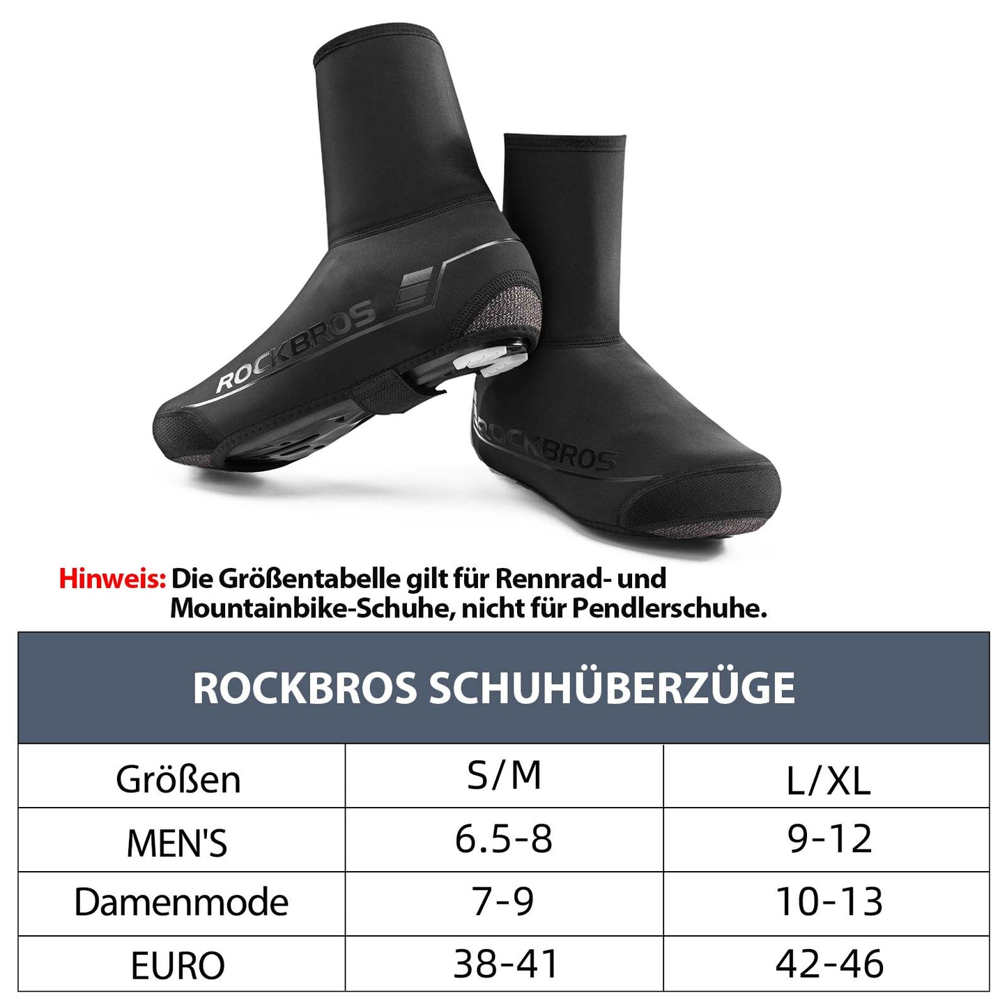 Surchaussures de cyclisme d'hiver, chaudes et imperméables, noires, ROCKBROS
