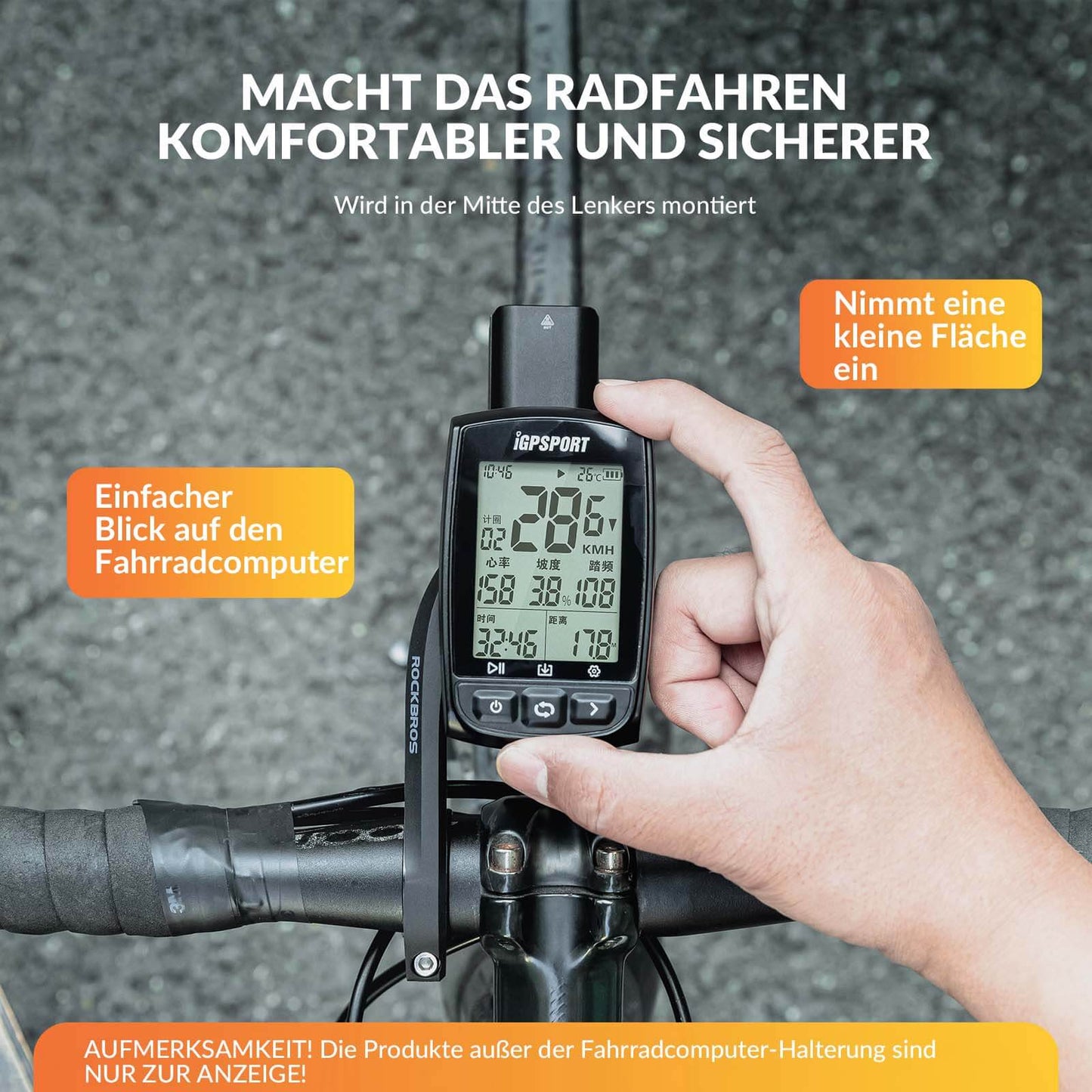 Support de compteur de vélo compatible Garmin/iGPSPORT pour guidons de 32 à 35 mm ROCKBROS