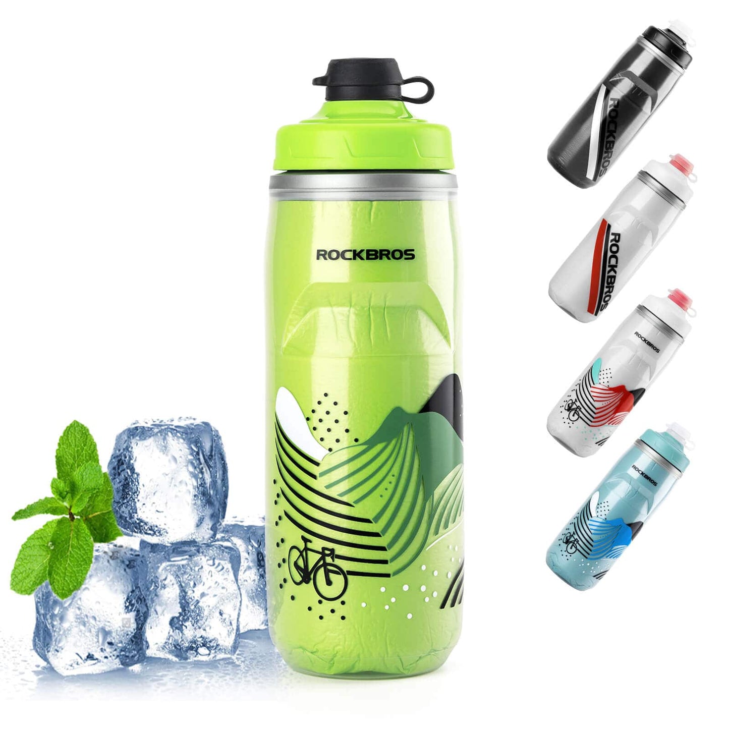 Gourde de cyclisme de 620 ml, gourde de sport avec fonction de refroidissement de 5 heures, ROCKBROS