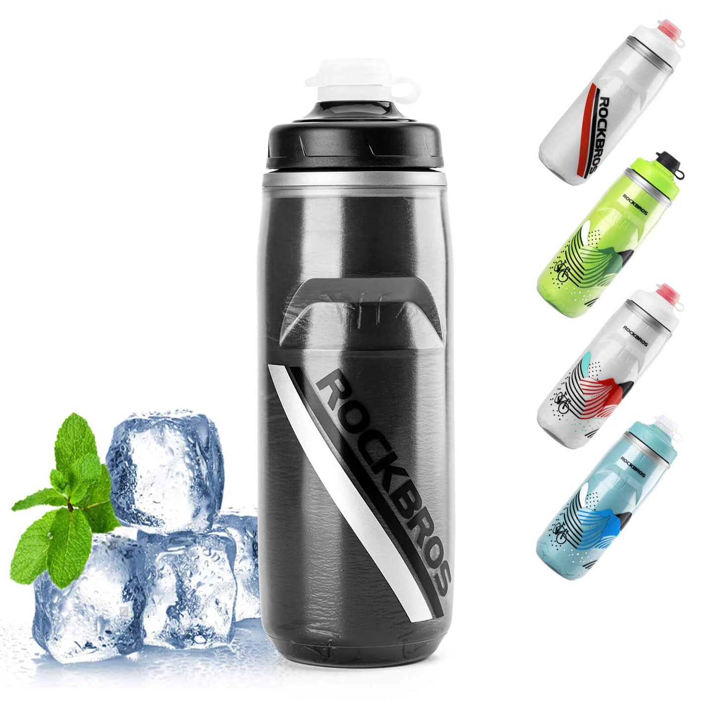 Gourde de cyclisme de 620 ml, gourde de sport avec fonction de refroidissement de 5 heures, ROCKBROS