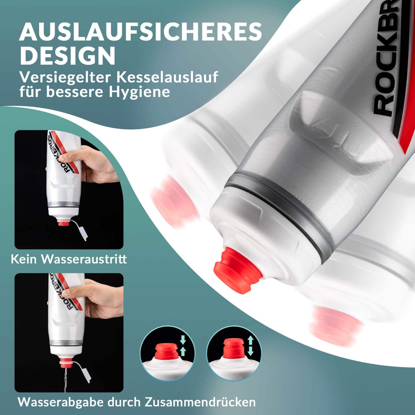 Gourde de cyclisme de 620 ml, gourde de sport avec fonction de refroidissement de 5 heures, ROCKBROS