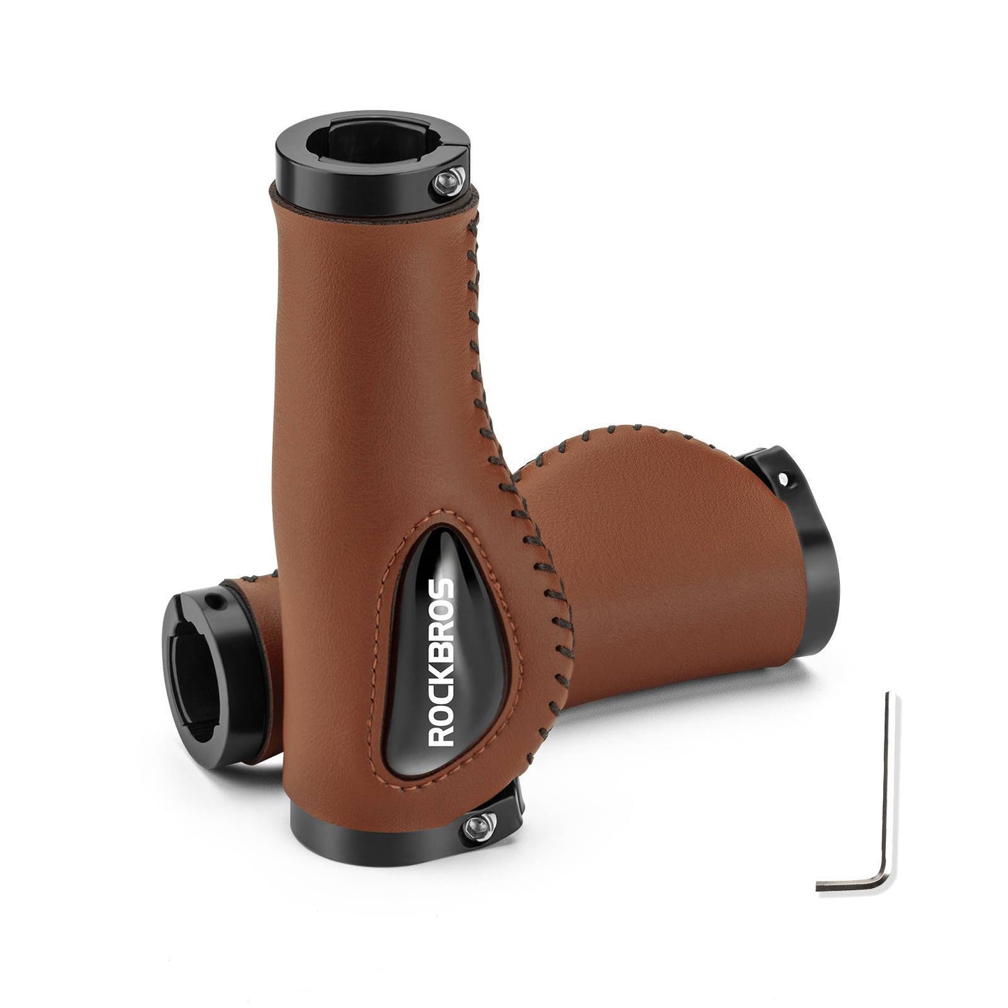Poignées de vélo en cuir pour guidon de 22,2 mm de diamètre, ROCKBROS