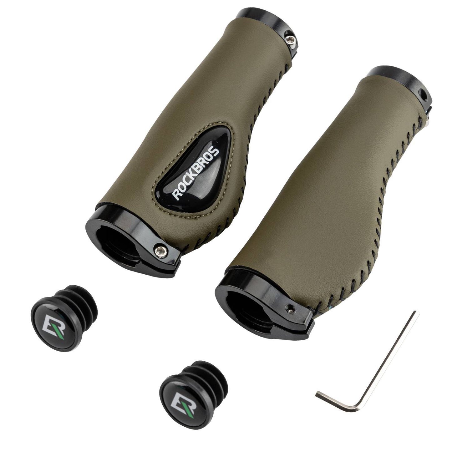 Poignées de vélo en cuir pour guidon de 22,2 mm de diamètre, ROCKBROS