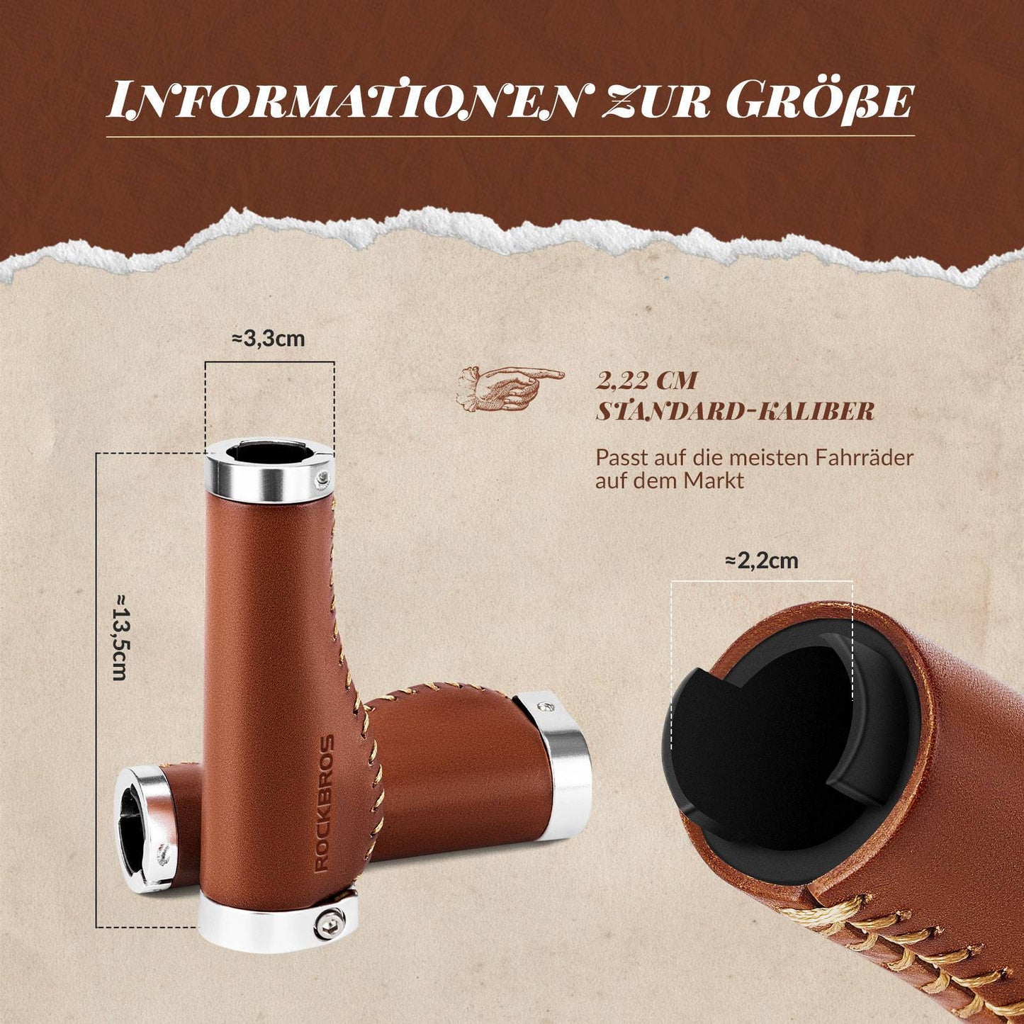 Poignées de guidon VTT rétro, design ergonomique, ROCKBROS
