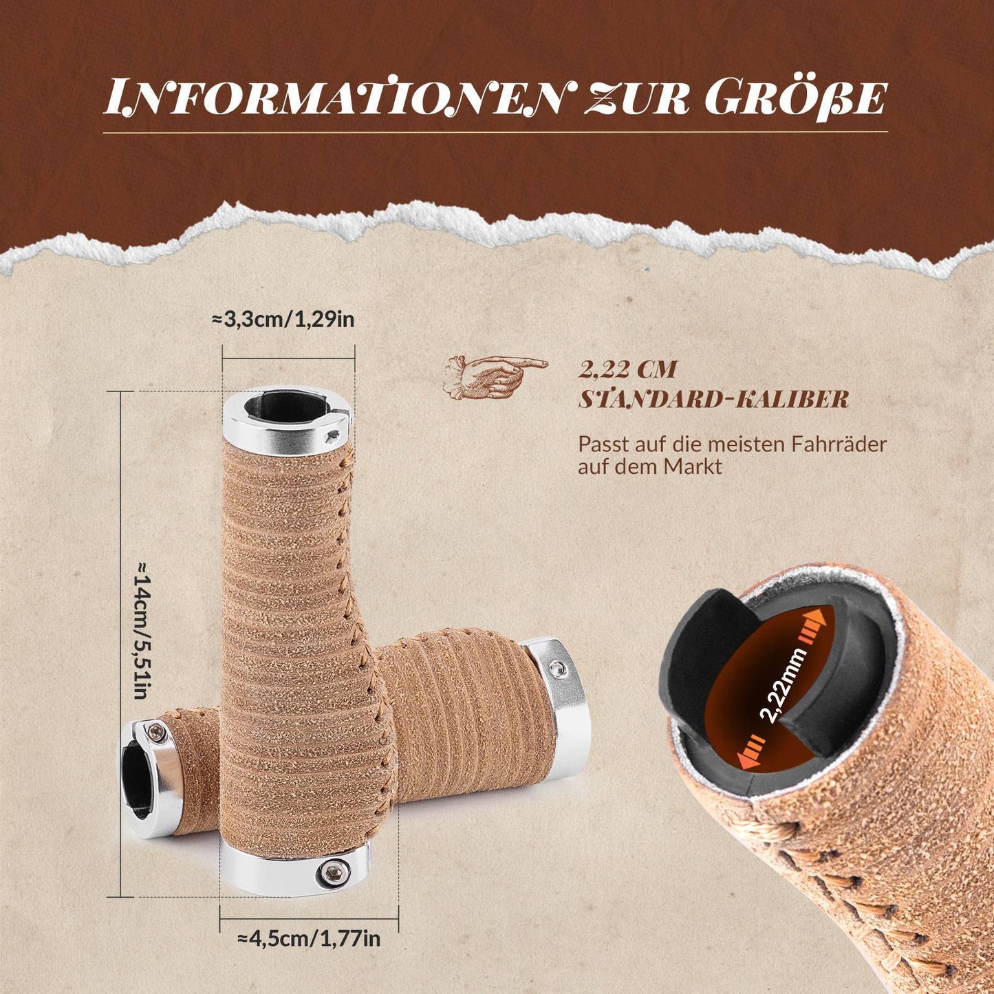Poignées de guidon VTT rétro, design ergonomique, ROCKBROS