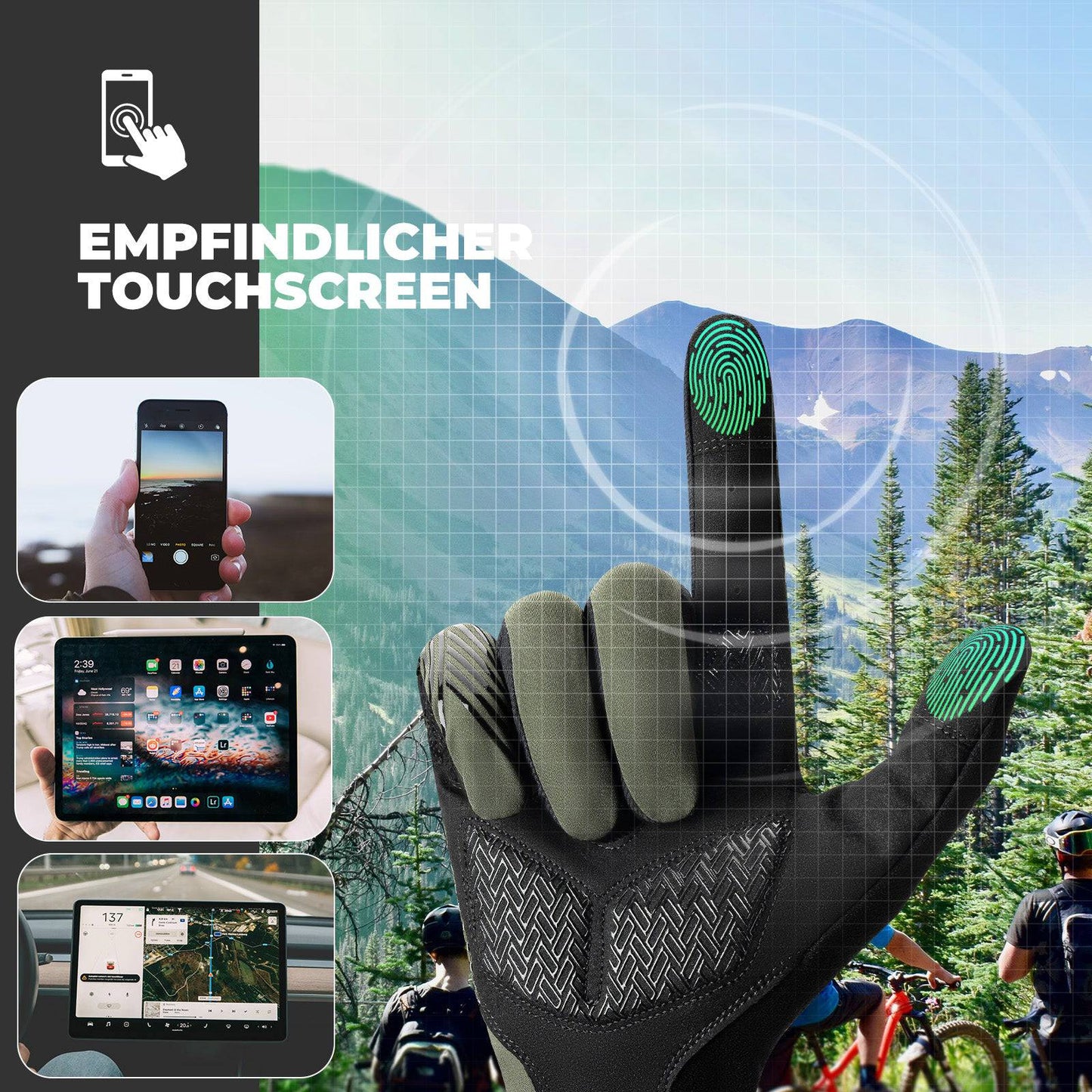 Gants de cyclisme pour femmes/hommes, tactiles, antidérapants, fins, ROCKBROS