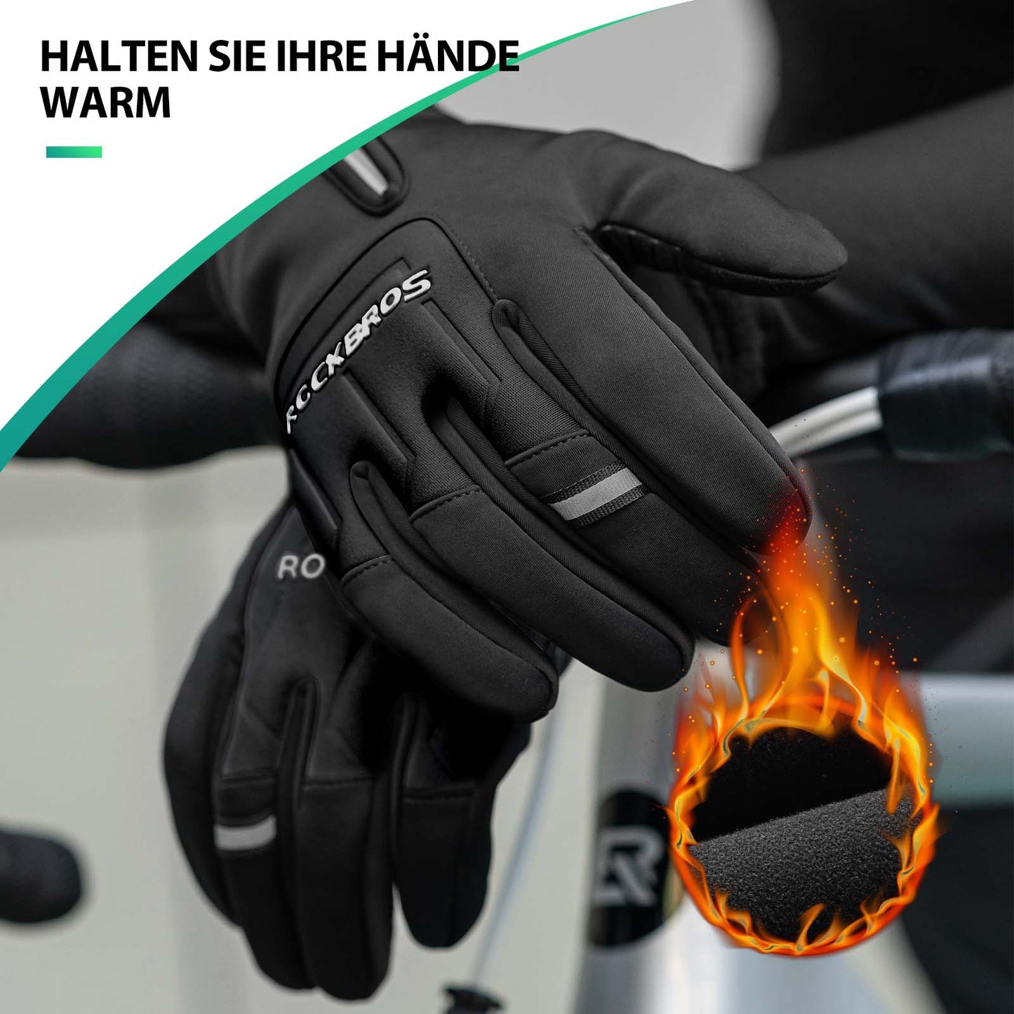 Gants de cyclisme tactiles chauds d'hiver S-XL ROCKBROS