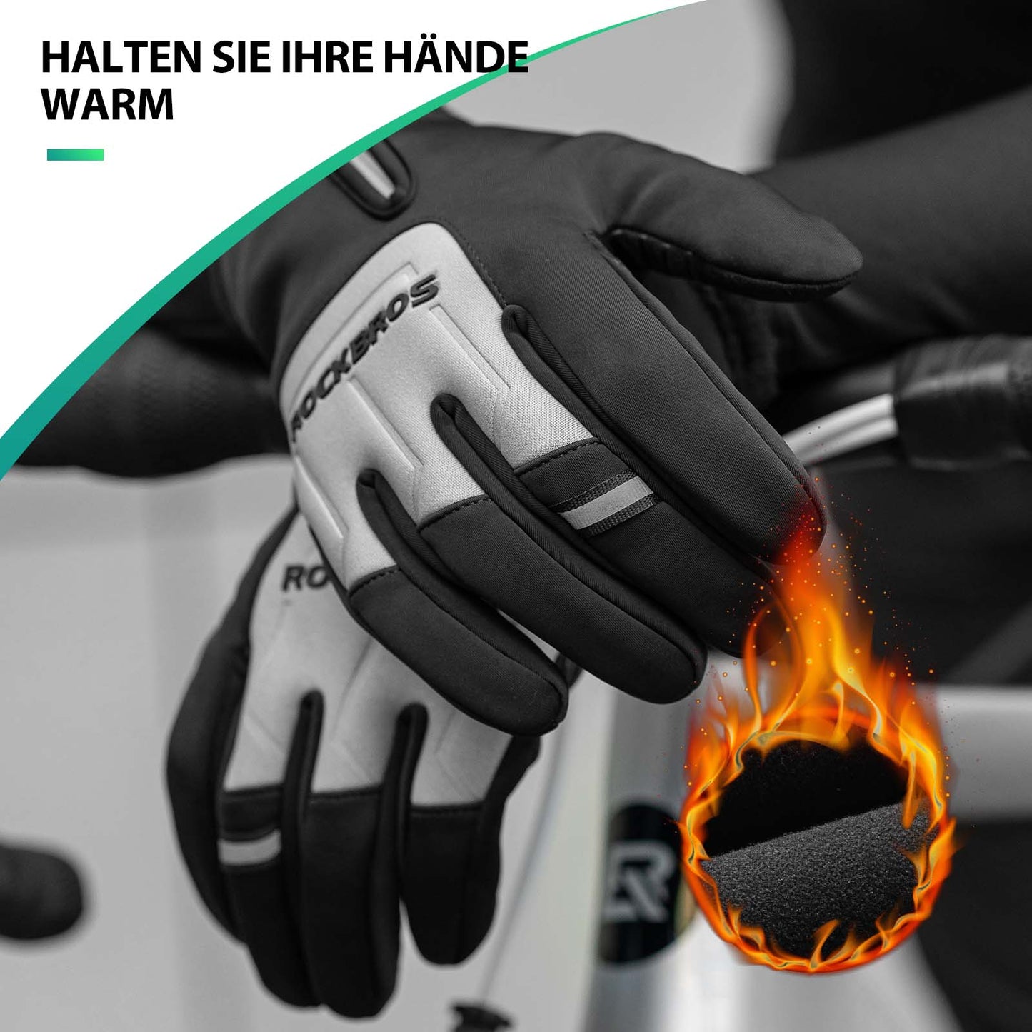 Gants de cyclisme tactiles chauds d'hiver S-XL ROCKBROS