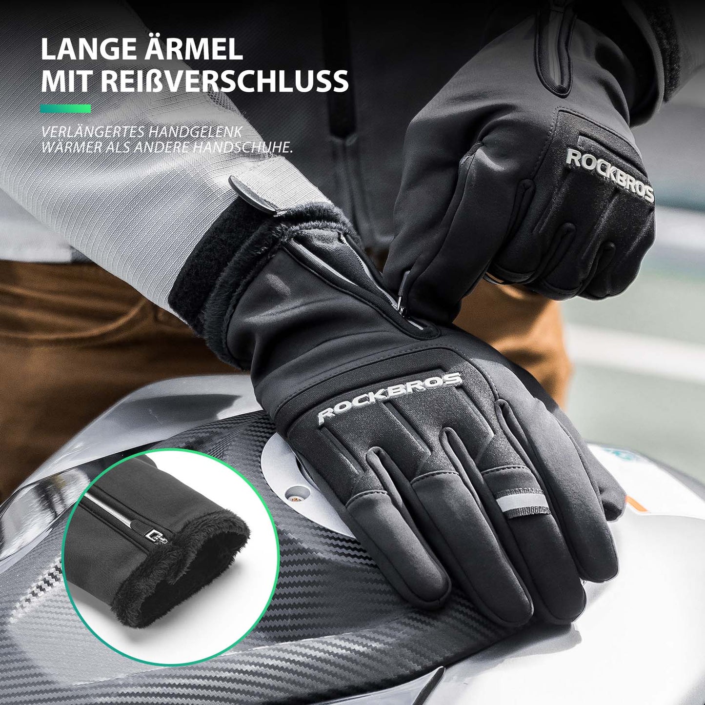 Gants de cyclisme tactiles chauds d'hiver S-XL ROCKBROS