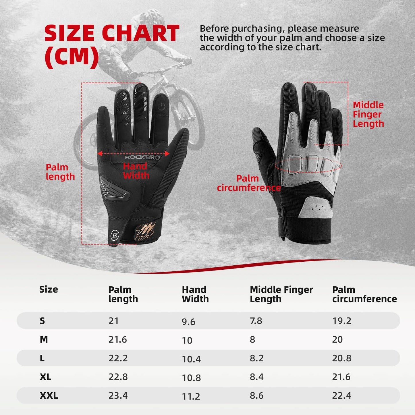 Gants de cyclisme homme, hiver/automne, VTT, gants amortissants, ROCKBROS