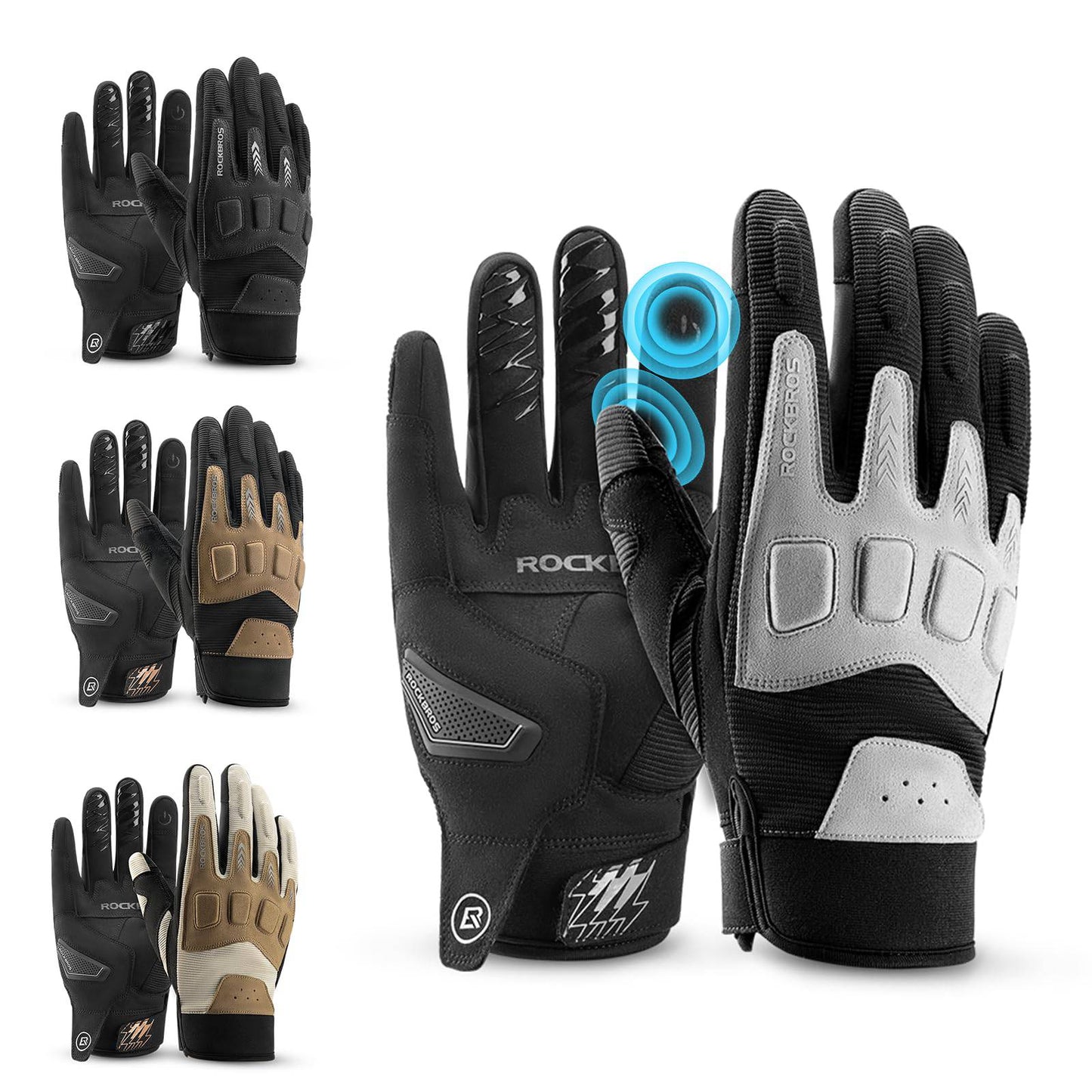 Gants de cyclisme homme, hiver/automne, VTT, gants amortissants, ROCKBROS