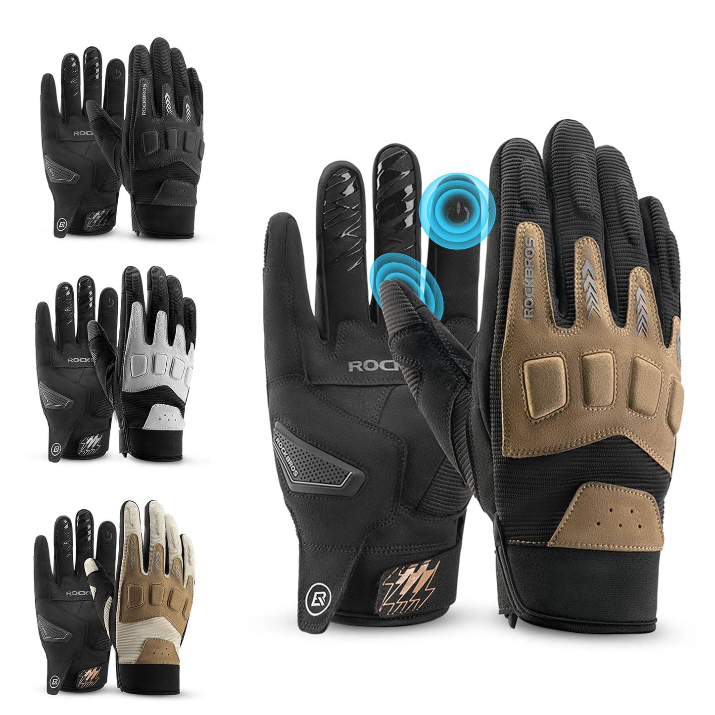 Gants de cyclisme homme, hiver/automne, VTT, gants amortissants, ROCKBROS