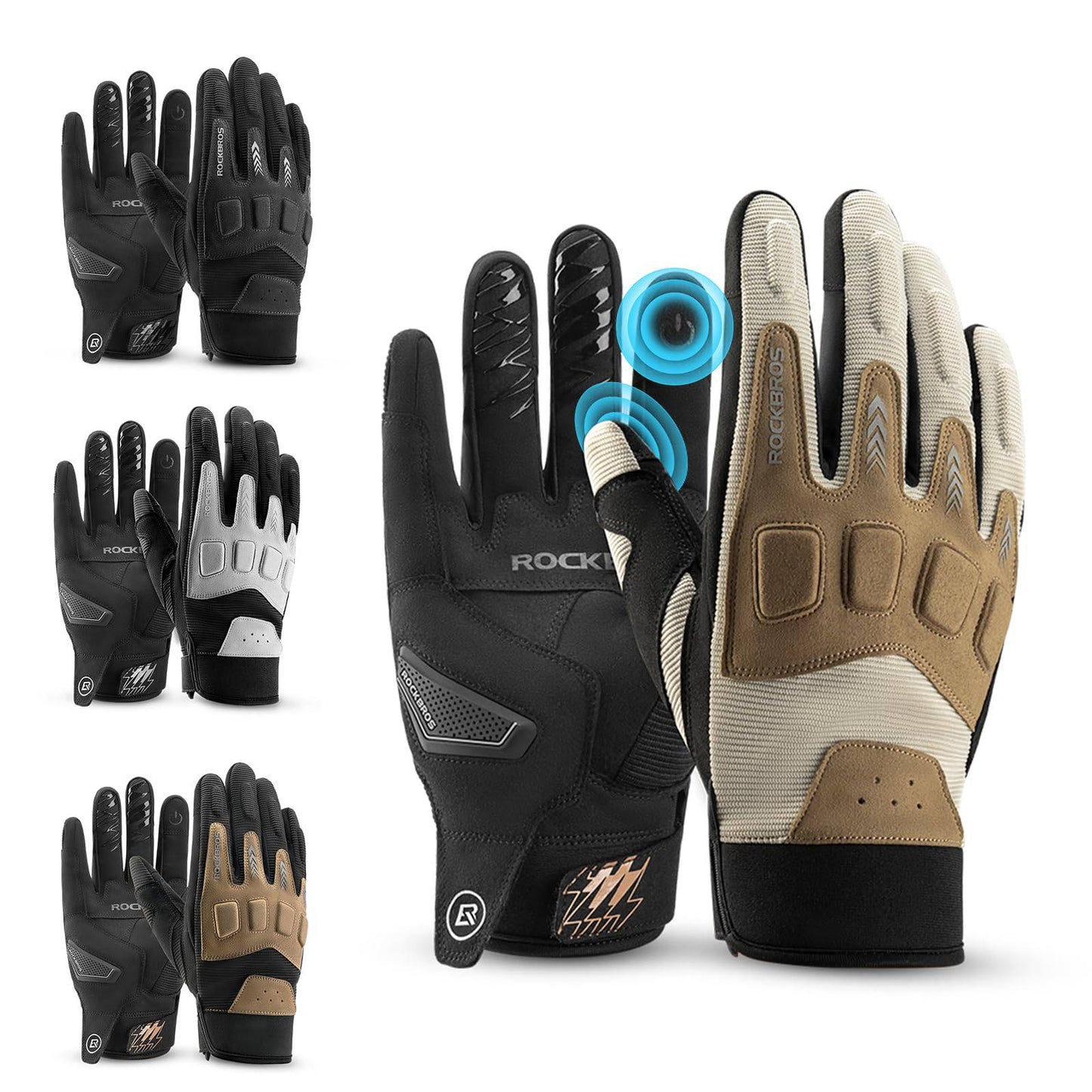 Gants de cyclisme homme, hiver/automne, VTT, gants amortissants, ROCKBROS