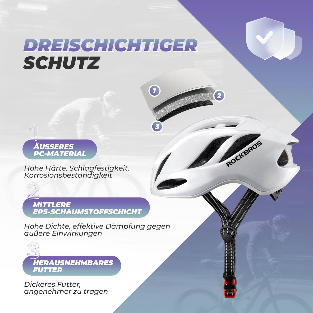 ROCKBROS Casque de vélo 58-62cm Réglable Casque urbain Ventilation Unisexe