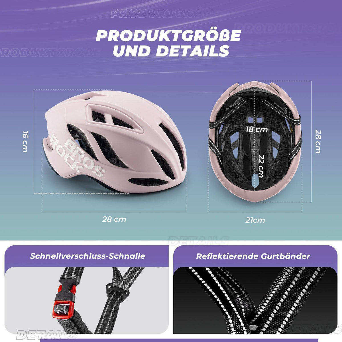 ROCKBROS Casque de vélo 58-62cm Réglable Casque urbain Ventilation Unisexe