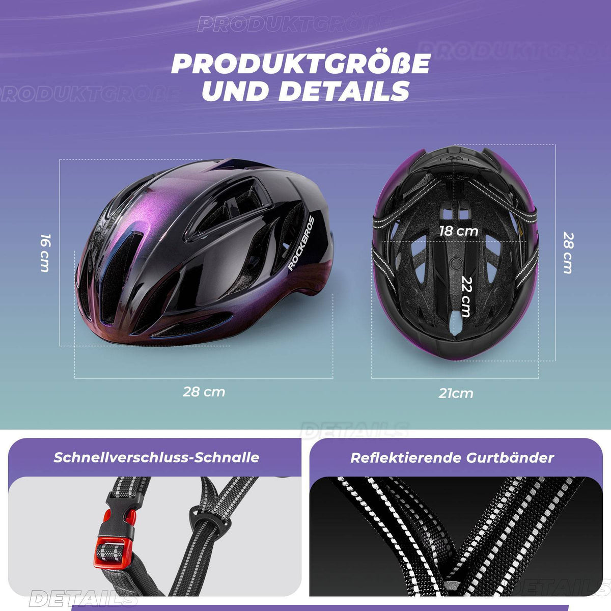 ROCKBROS Casque de vélo 58-62cm Réglable Casque urbain Ventilation Unisexe
