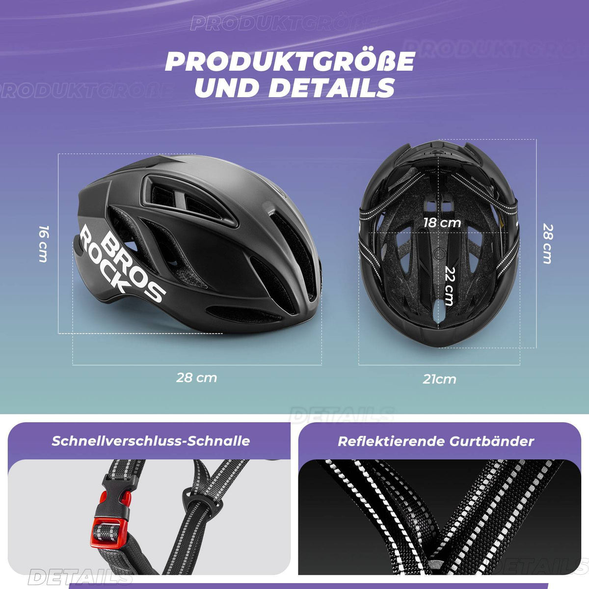 ROCKBROS Casque de vélo 58-62cm Réglable Casque urbain Ventilation Unisexe