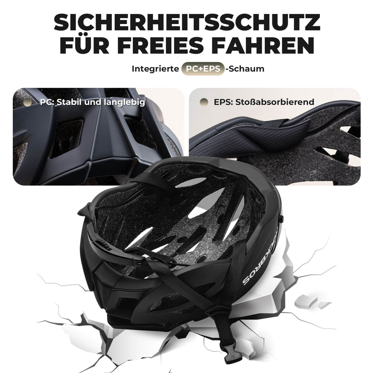 Casque de vélo ROCKBROS Casque MTB Magnétique Amovible avec Visière