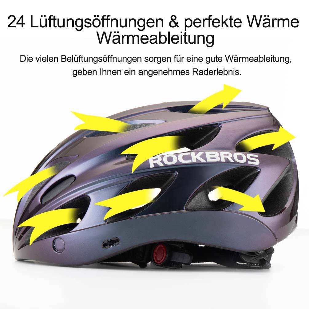 Casque de vélo ROCKBROS avec lunettes magnétiques amovibles intégrées & visière