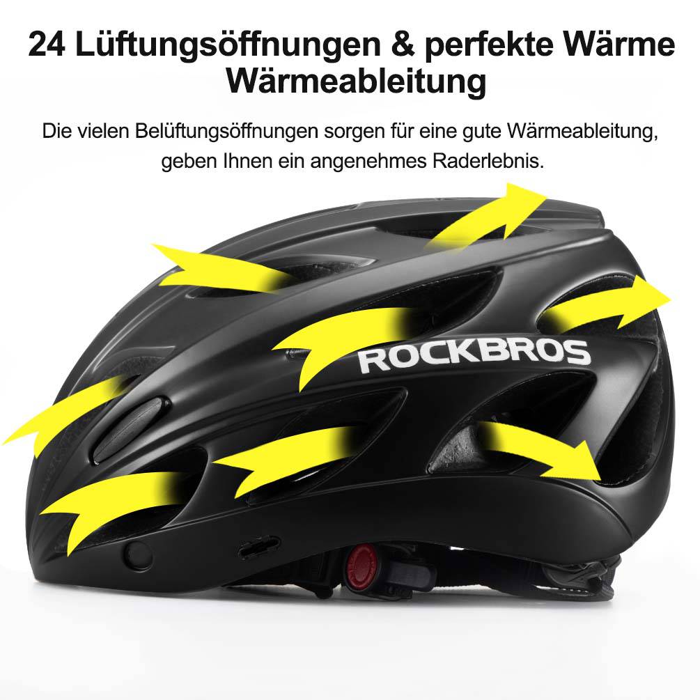 Casque de vélo ROCKBROS avec lunettes magnétiques amovibles intégrées & visière