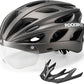 Casque de vélo ROCKBROS avec lunettes magnétiques amovibles intégrées & visière