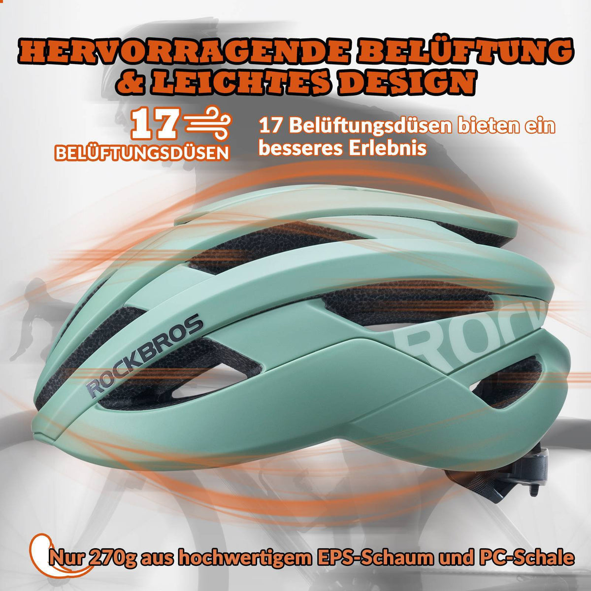 ROCKBROS Casque de vélo Sport VTT Casque de protection Respirant 54-58cm