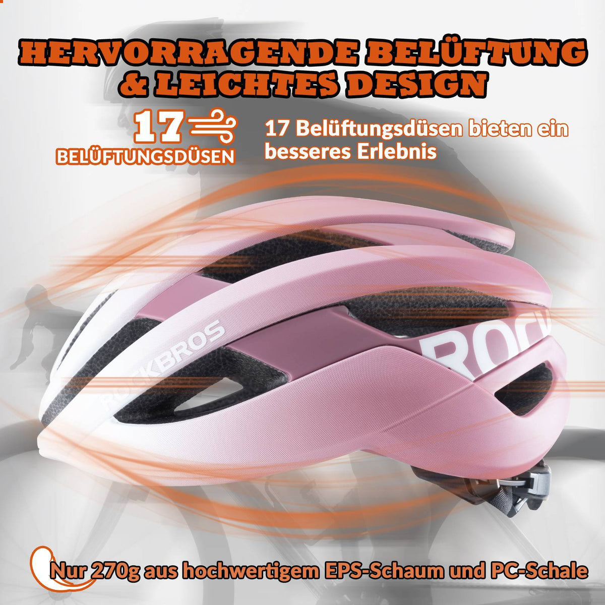 ROCKBROS Casque de vélo Sport VTT Casque de protection Respirant 54-58cm