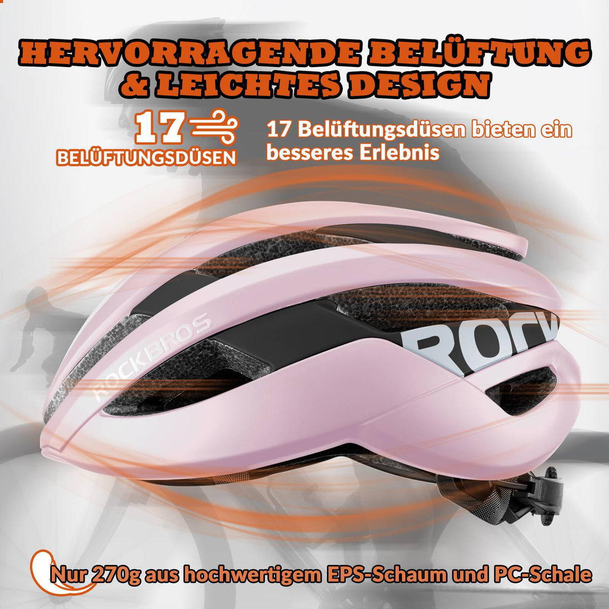 ROCKBROS Casque de vélo Sport VTT Casque de protection Respirant 54-58cm