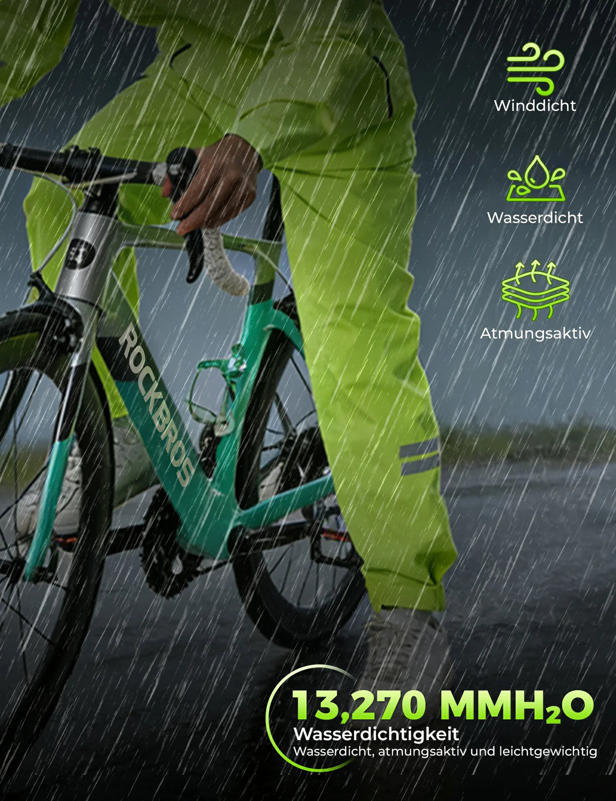 ROCKBROS Pantalon de cyclisme homme long imperméable