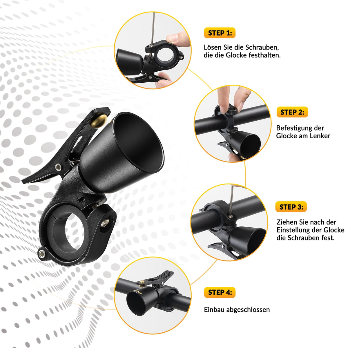 ROCKBROS Sonnette de Vélo Forte Sonnette Rétro pour VTT Vélo de Route Quatre Couleurs