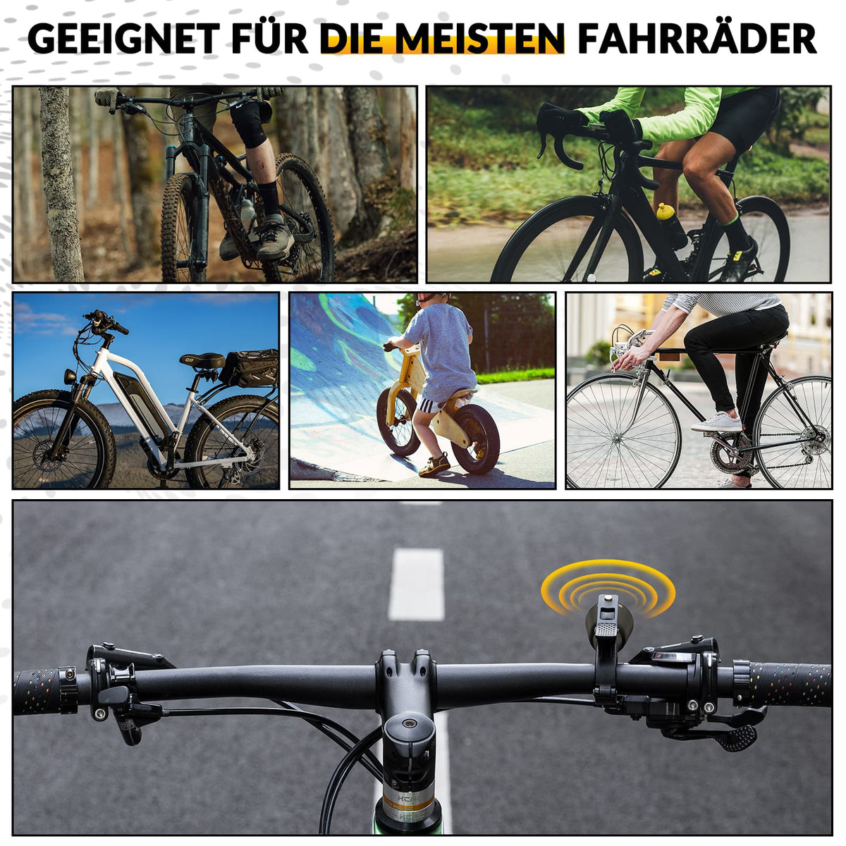 ROCKBROS Sonnette de Vélo Forte Sonnette Rétro pour VTT Vélo de Route Quatre Couleurs