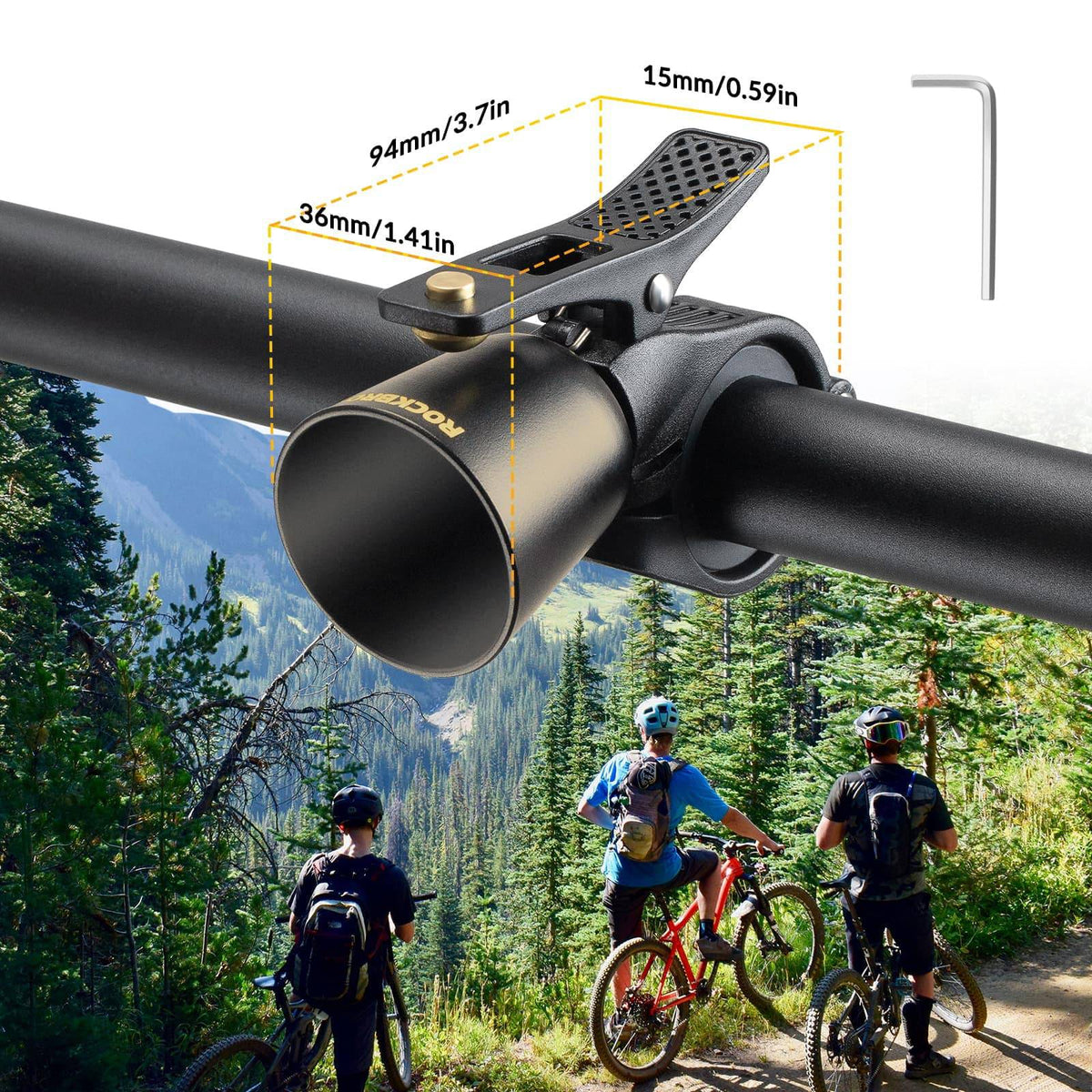 ROCKBROS Sonnette de Vélo Forte Sonnette Rétro pour VTT Vélo de Route Quatre Couleurs