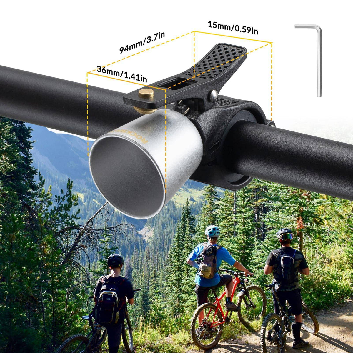 ROCKBROS Sonnette de Vélo Forte Sonnette Rétro pour VTT Vélo de Route Quatre Couleurs