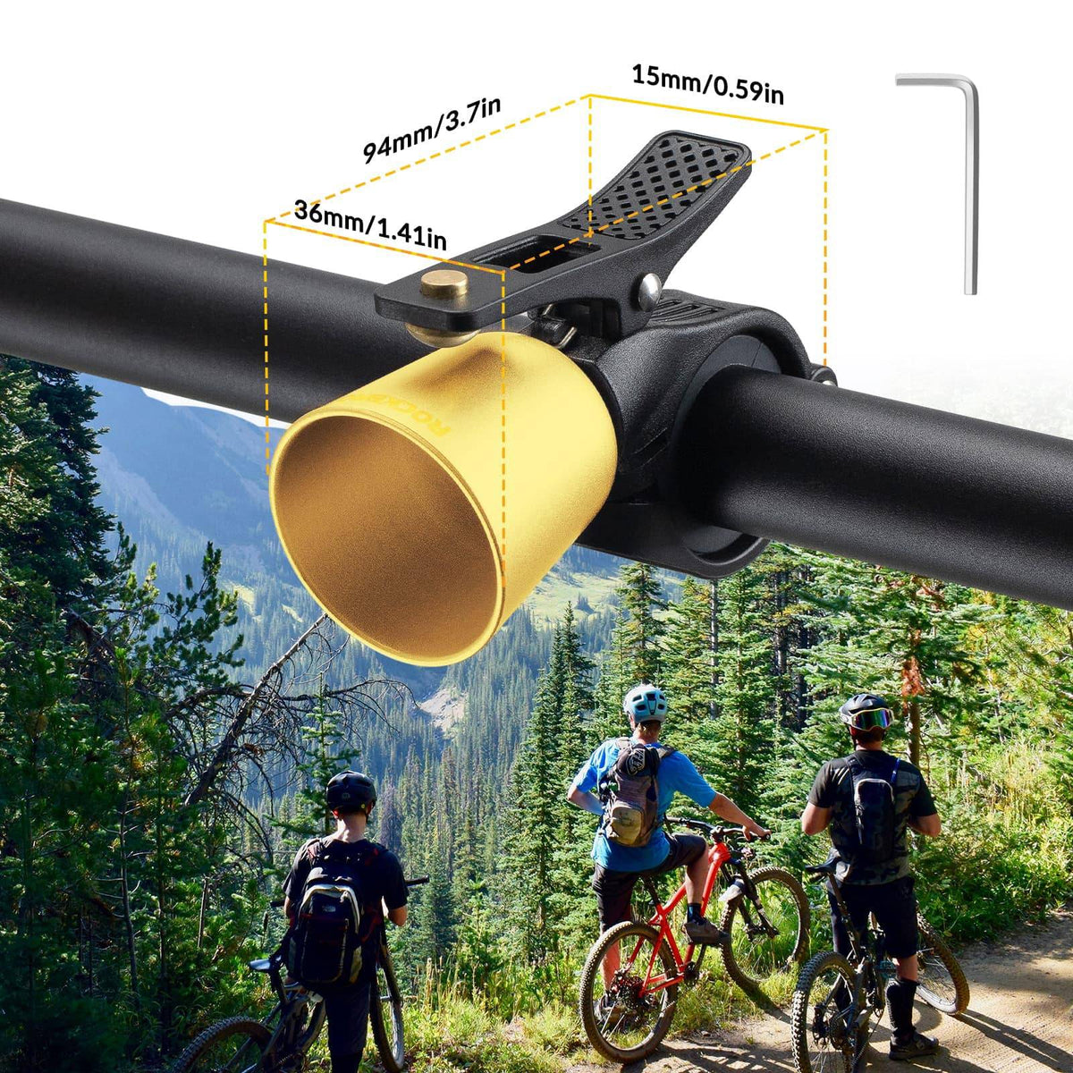 ROCKBROS Sonnette de Vélo Forte Sonnette Rétro pour VTT Vélo de Route Quatre Couleurs