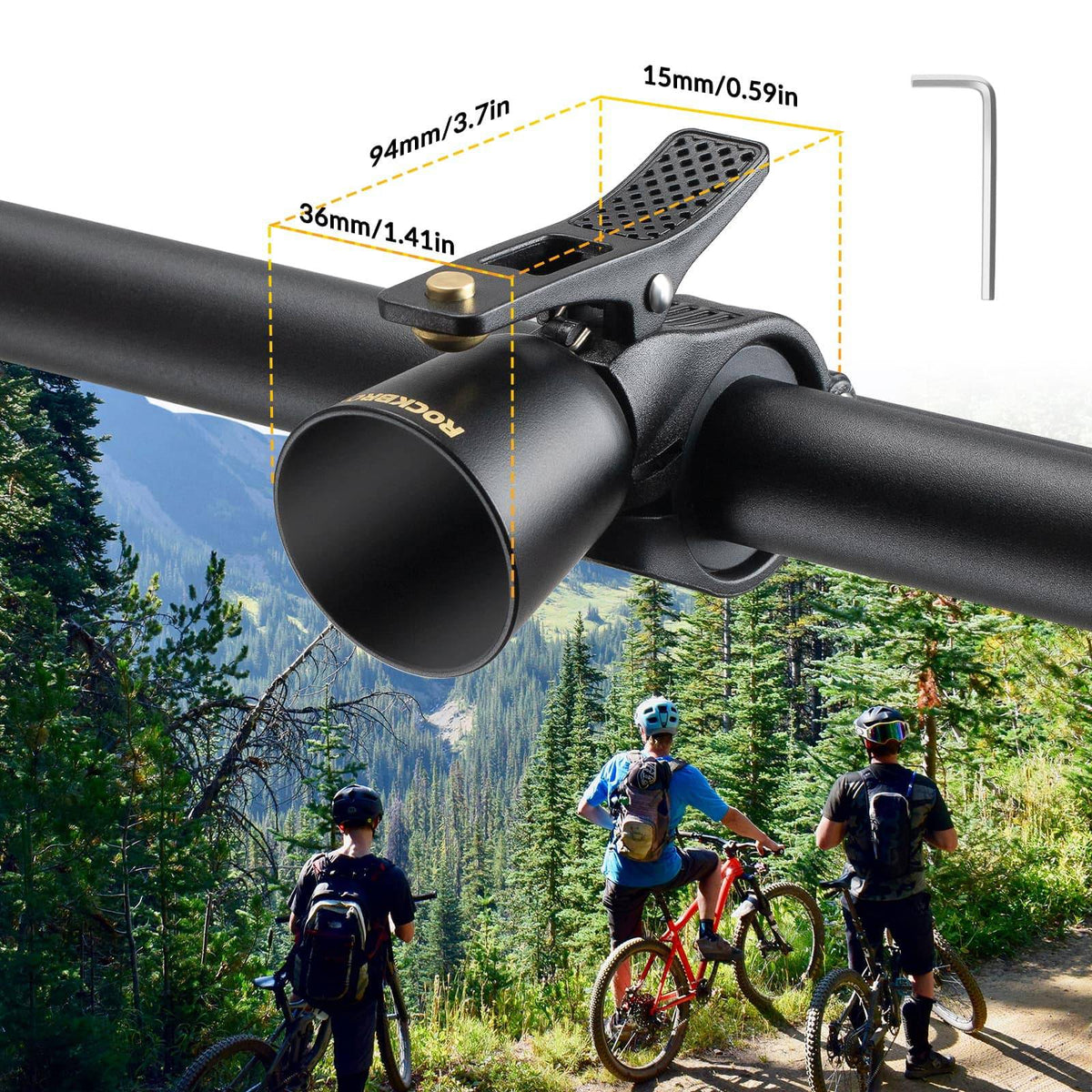 ROCKBROS Sonnette de Vélo Forte Sonnette Rétro pour VTT Vélo de Route Quatre Couleurs