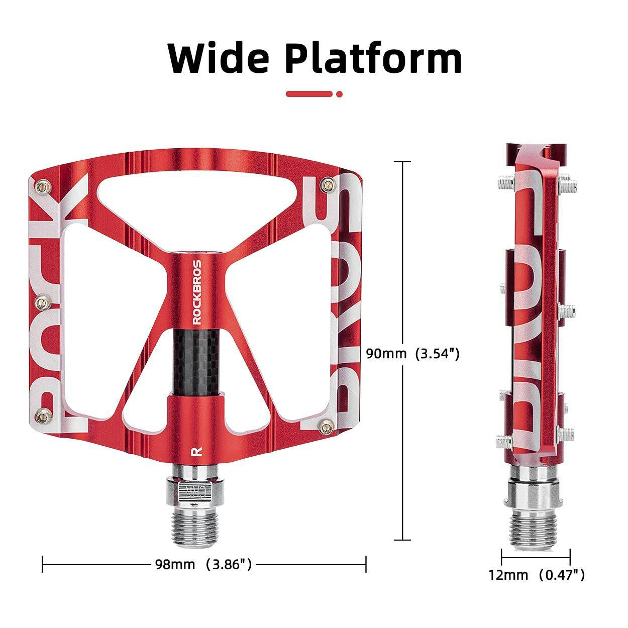 Pédales de vélo VTT en aluminium de 9/16 pouce avec roulements étanches ROCKBROS