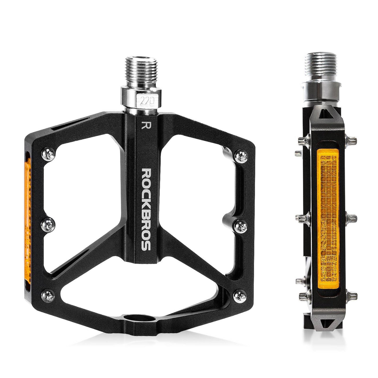 Pédales de vélo avec réflecteurs, en alliage d'aluminium, 9/16 pouce, ROCKBROS