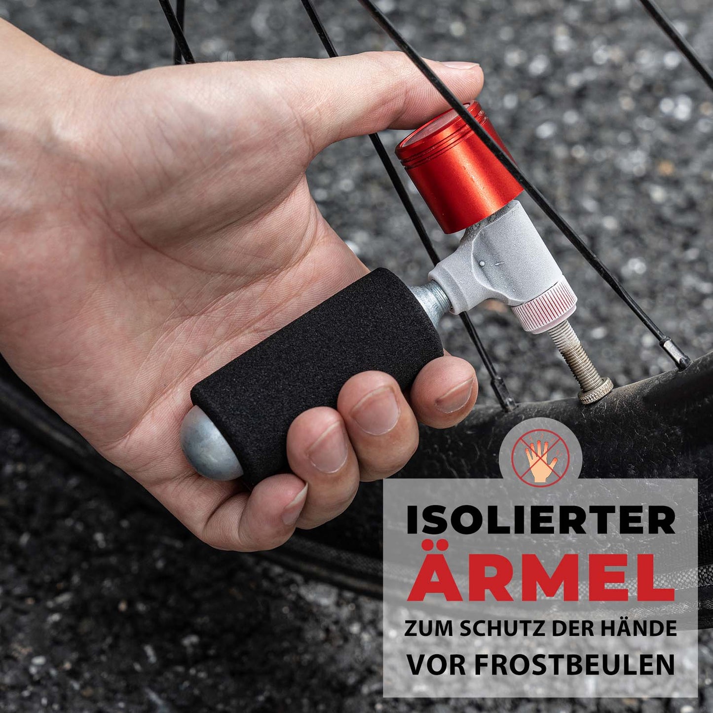 Pompe à vélo, mini-pompe à cartouche CO2 avec valve de dosage de pression ROCKBROS