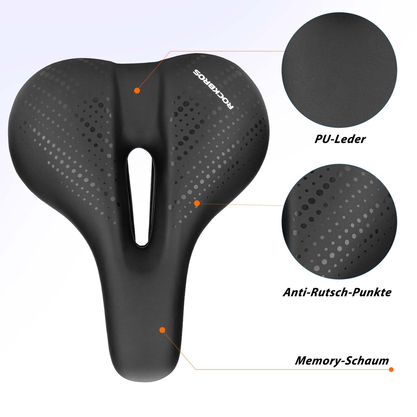 Selle de vélo en mousse à mémoire de forme creuse et respirante ROCKBROS