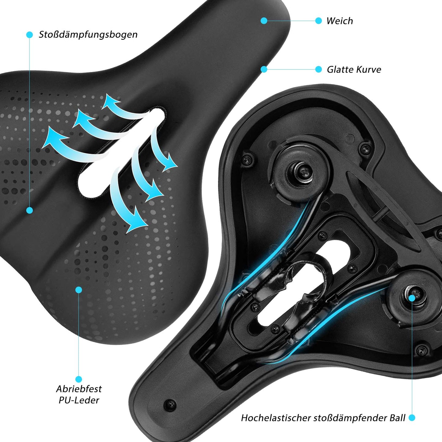 Selle de vélo en mousse à mémoire de forme creuse et respirante ROCKBROS