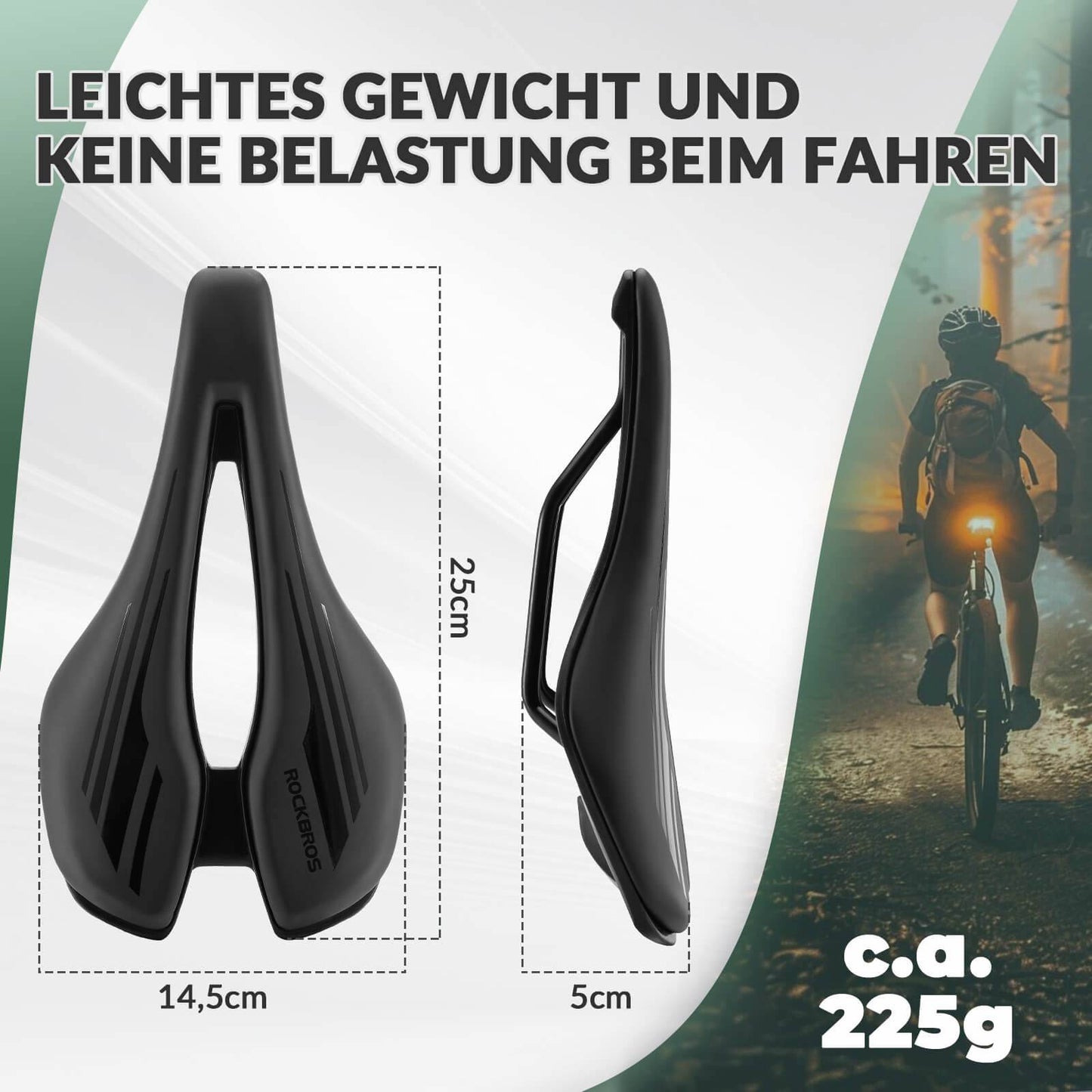 Selle de vélo ergonomique et respirante, 14,5 x 25 cm, ROCKBROS